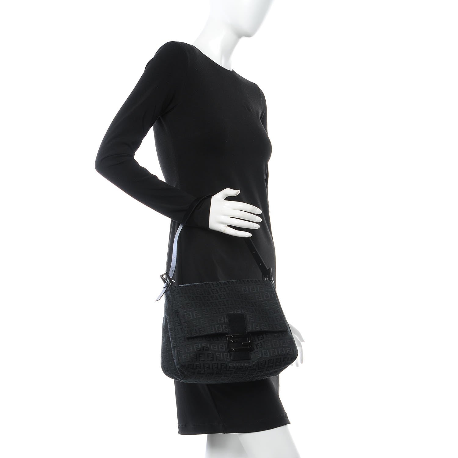 Fendi Zucchino Forever Mama Baguette Black 2 of 7