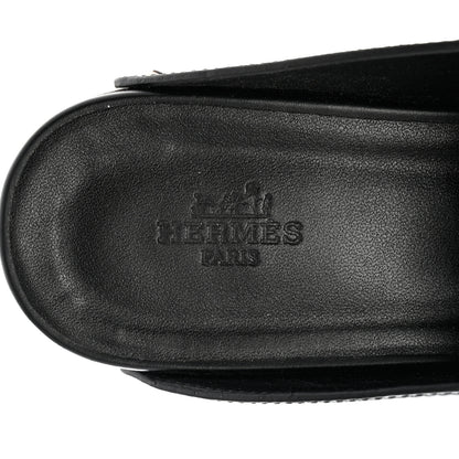 Hermes Calfskin Calya Mules 38 Black 6 of 7