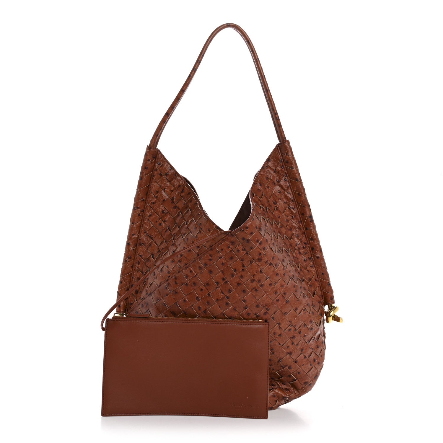 Bottega Veneta Nappa Ostrich Embossed Intrecciato Medium Solstice Hobo Burnt Orange Muse Brown 3 of 11