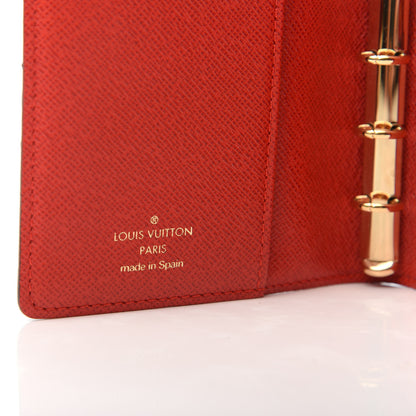 Louis Vuitton Monogram Groom Small Ring Agenda Cover Red 6 of 7