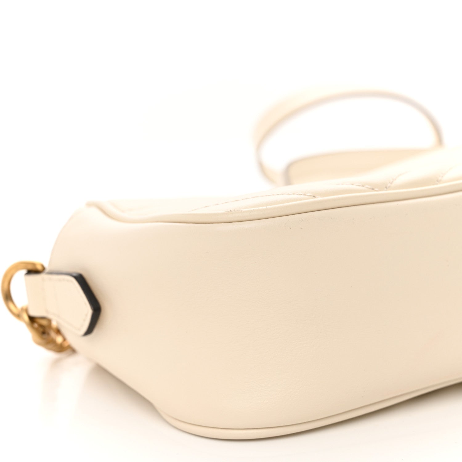 Gucci Calfskin Matelasse Small GG Marmont Chain Shoulder Bag White 9 of 10