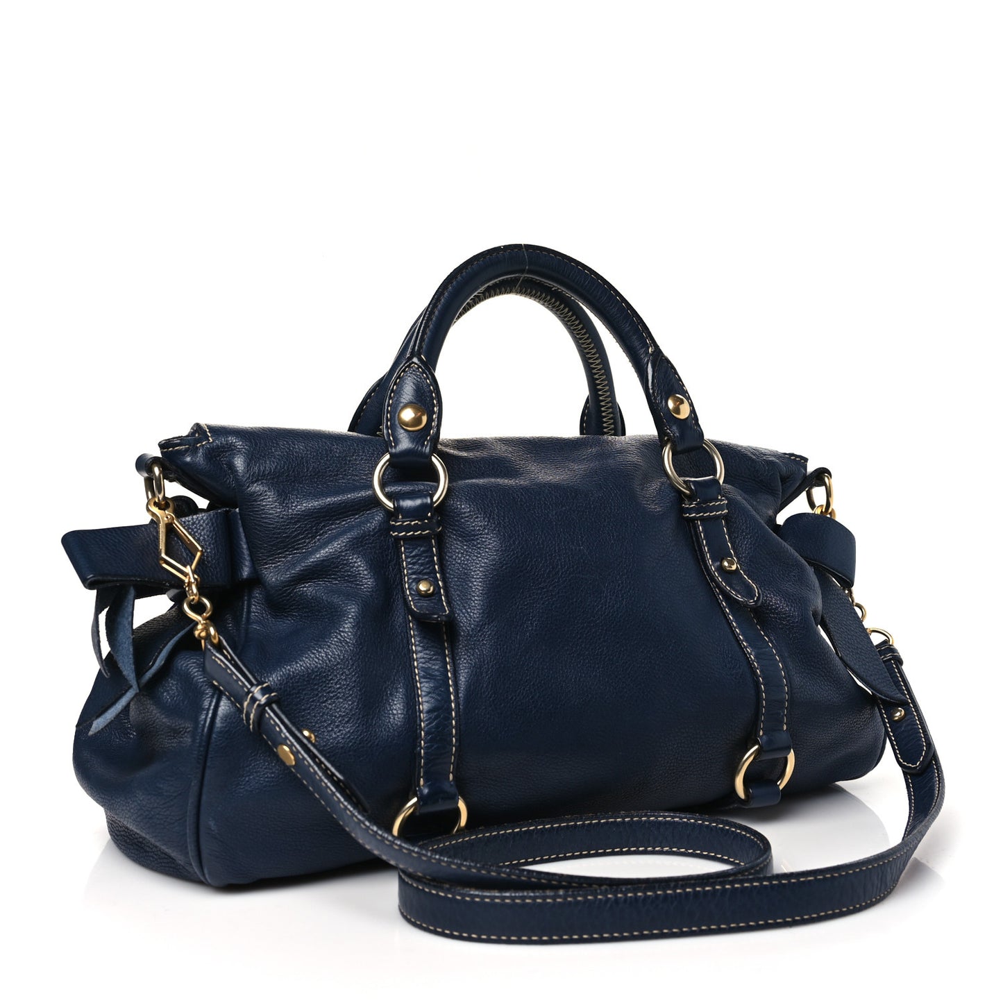 Vitello Lux Bow Tote Bleuette