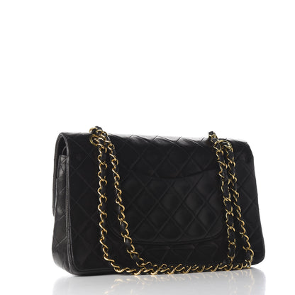 Chanel Lambskin Quilted Medium Double Flap Black 2 of 9