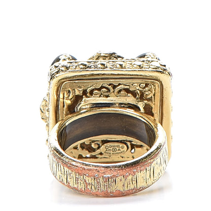 Chanel Gripoix Pearl CC Ring 5.5 Brown Gold 4 of 7