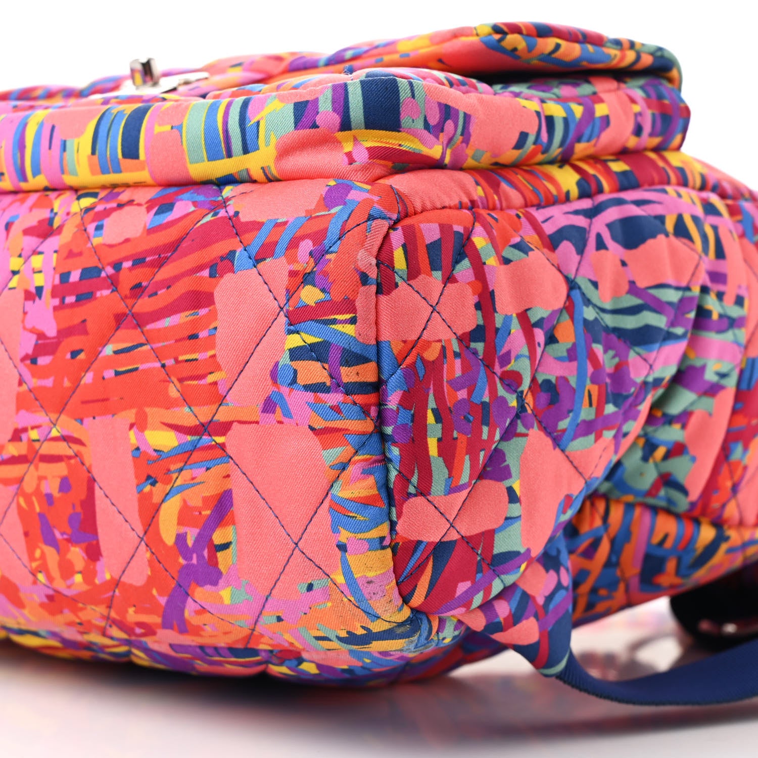 Chanel Foulard Fabric Quilted Printed Backpack Pink 10 of 10