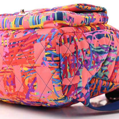 Chanel Foulard Fabric Quilted Printed Backpack Pink 10 of 10