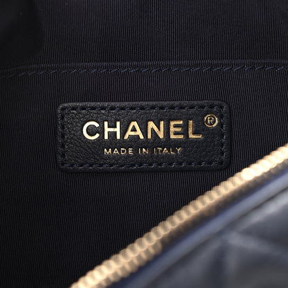 Chanel Calfskin Quilted Banane Waist Bag Fanny Pack Navy Blue 6 of 16