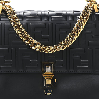 Fendi Vitello Liberty FF 1974 Embossed Small Kan I Shoulder Bag Black 8 of 10