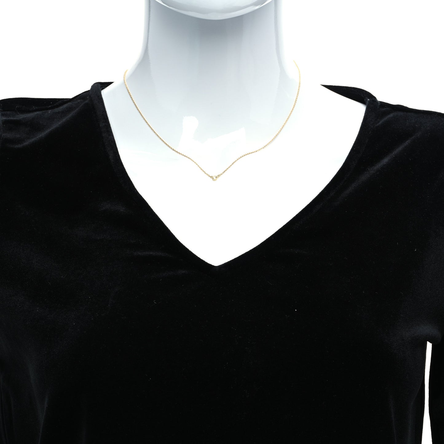 18K Yellow Gold Diamond .05ct Elsa Peretti Diamonds by the Yard Pendant Necklace
