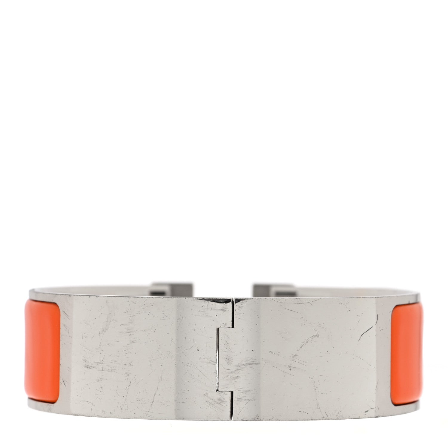 Hermes Enamel Wide Clic Clac H Bracelet GM Orange 3 of 5