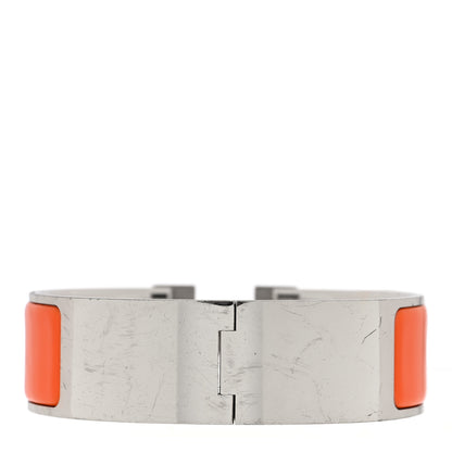 Hermes Enamel Wide Clic Clac H Bracelet GM Orange 3 of 5