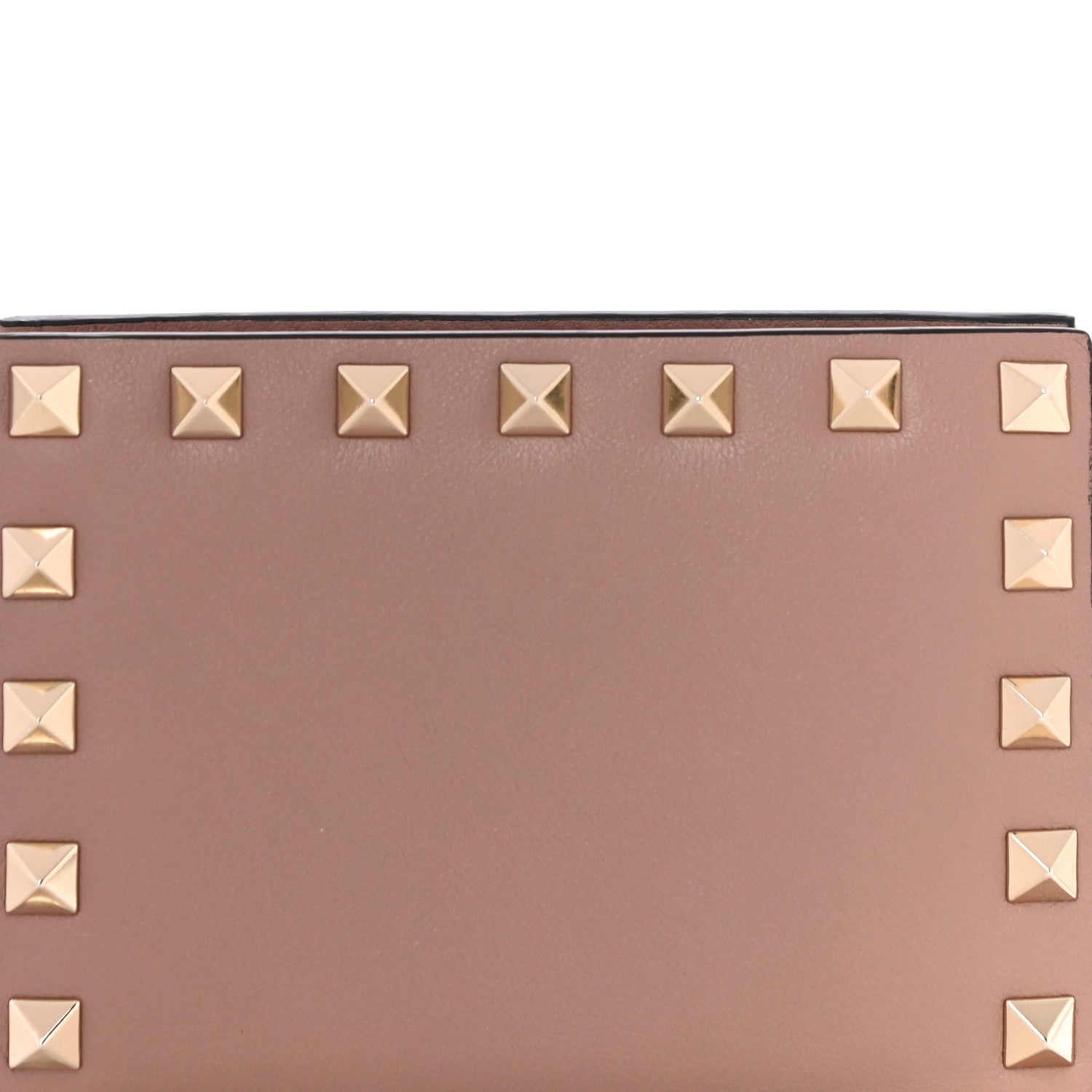 Valentino Garavani Calfskin Rockstud Compact Bi-Fold Wallet Poudre 9 of 12