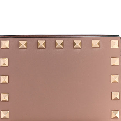 Valentino Garavani Calfskin Rockstud Compact Bi-Fold Wallet Poudre 9 of 12