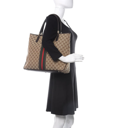 Gucci Monogram Web Tote Brown 2 of 10