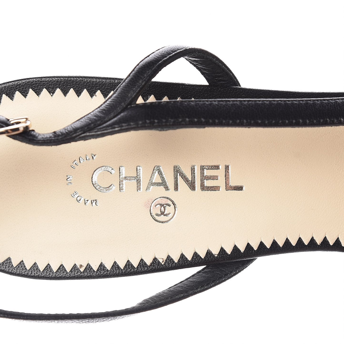 Lambskin Cap Toe CC Slingback Heels 38 Black