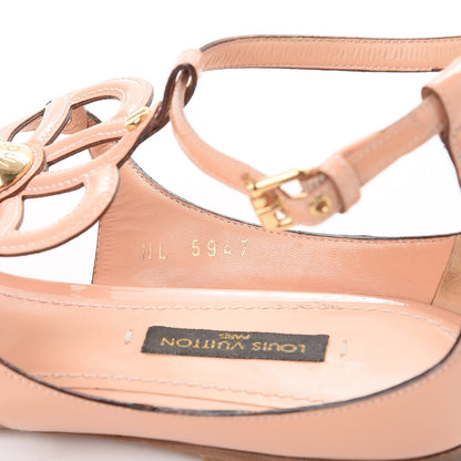 Louis Vuitton Patent Fleur Thong Sandals 37 Pink 10 of 12