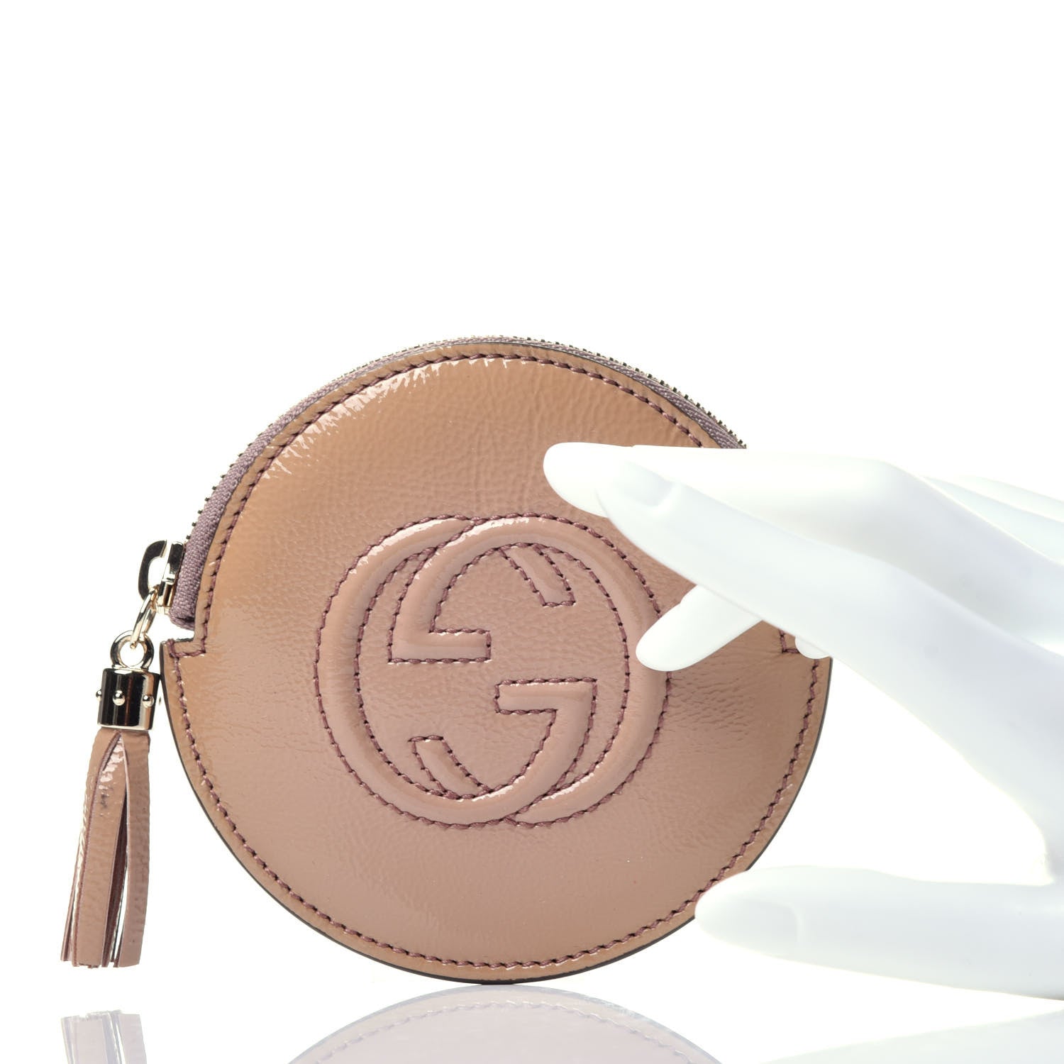 Gucci Patent Soho Round Coin Purse Dark Cipria 2 of 11