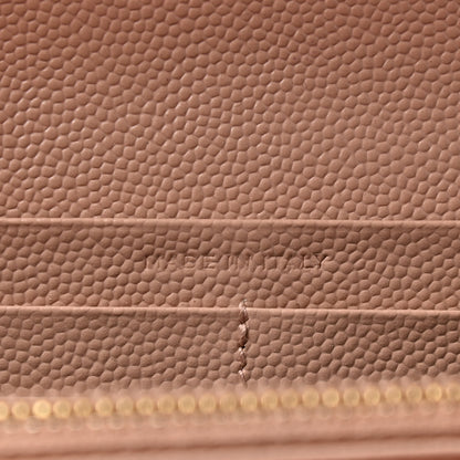Saint Laurent Grain De Poudre Matelasse Chevron Monogram Flap Wallet Pale Pink 6 of 10