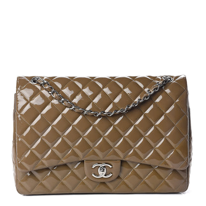 Chanel Patent Quilted Maxi Double Flap Grey 1 of 13