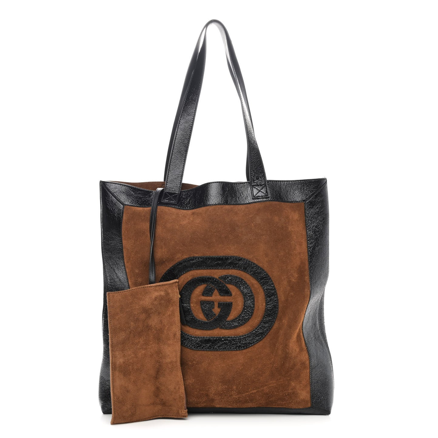 Suede Large Ophidia Vertical Shopping Tote Chestnut