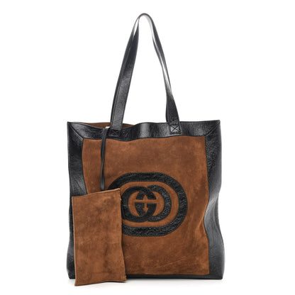 Gucci Suede Large Ophidia Vertical Shopping Tote Chestnut 1 of 10