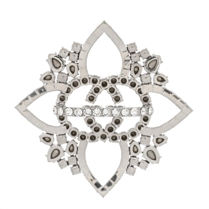 Gucci Metal Crystal Interlocking G Flower Ring M Silver 3 of 6