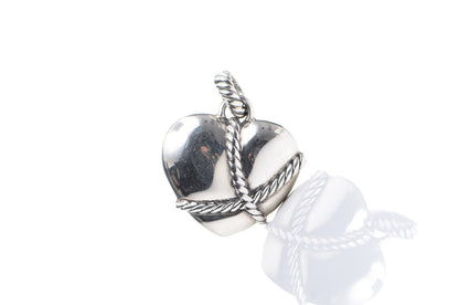 David Yurman Sterling Silver Cable Heart Pendant 3 of 8