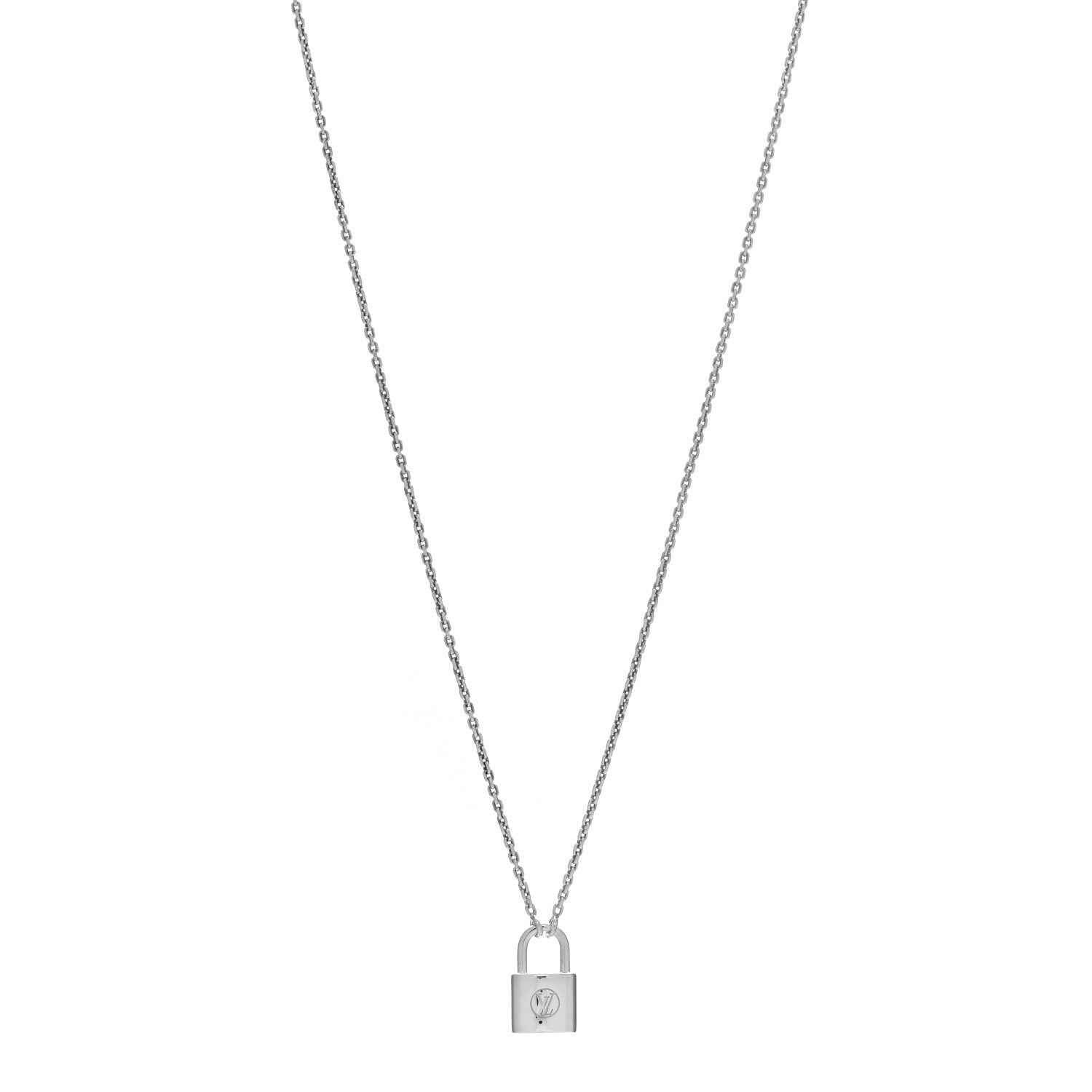 Louis Vuitton Sterling Silver Lockit Necklace 1 of 4