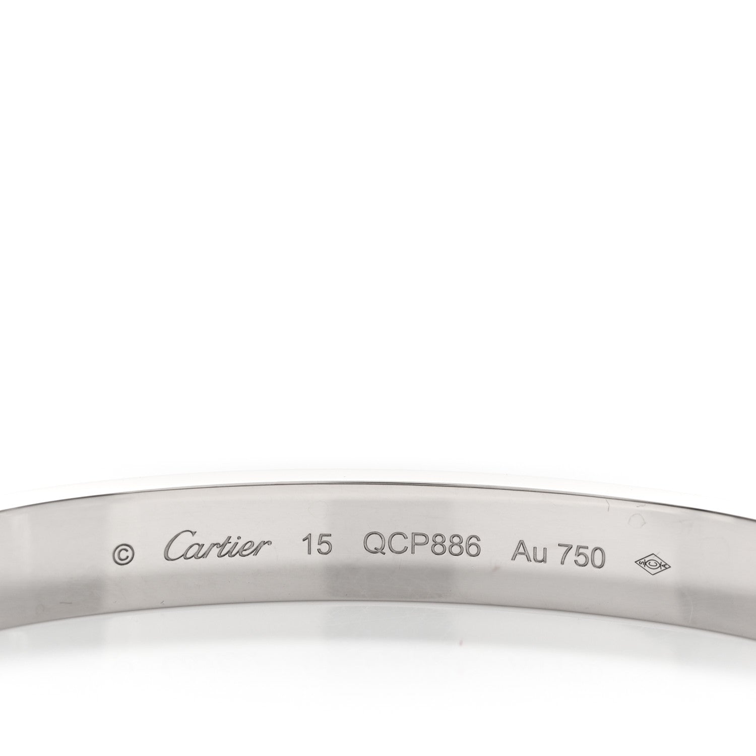 Cartier 18K White Gold LOVE Bracelet 15 3 of 5