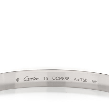 Cartier 18K White Gold LOVE Bracelet 15 3 of 5