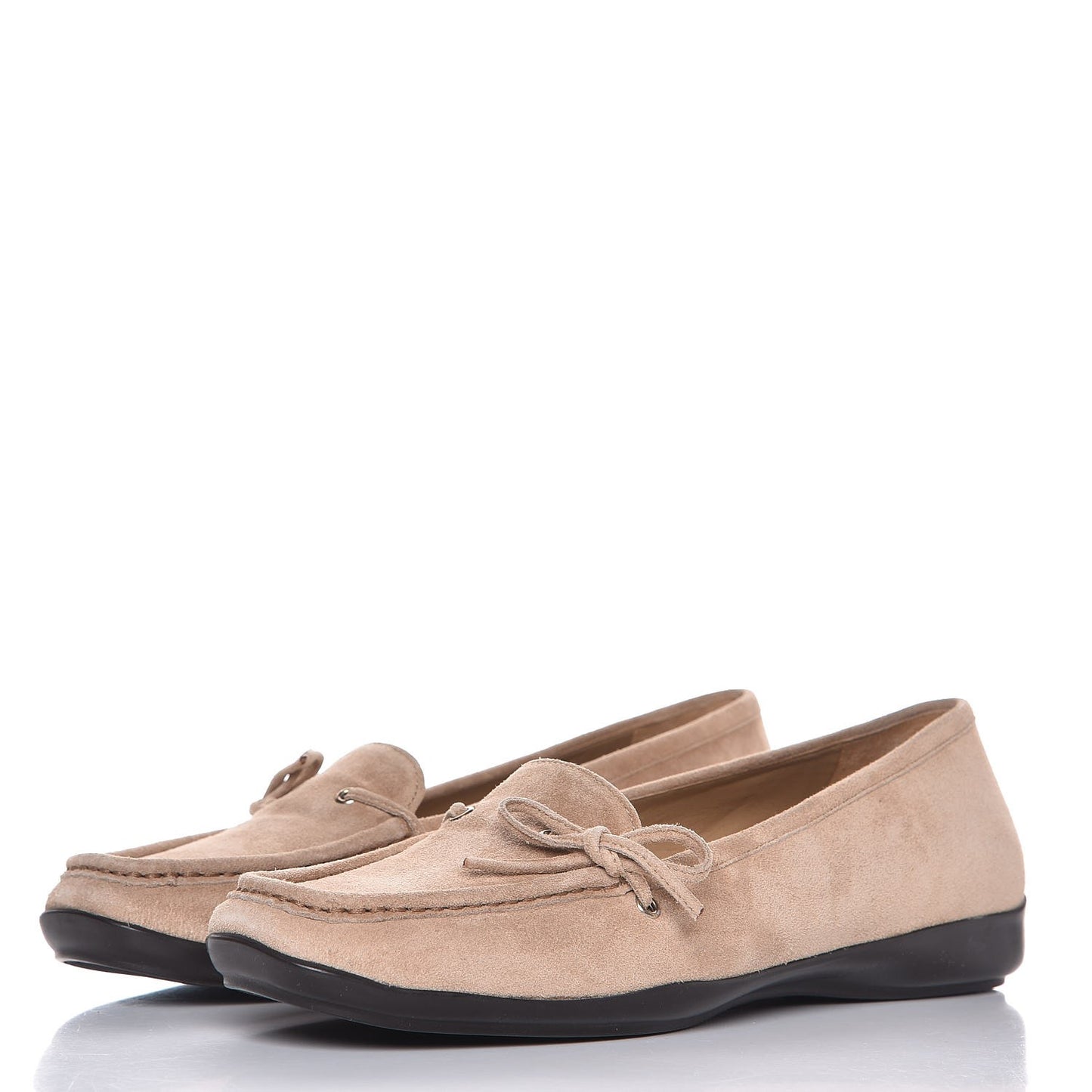 Scamosciato Suede Bow Loafer 36.5 Cammello