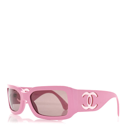 Chanel Acetate Polarized Rectangle Sunglasses 5526-A Pink 1 of 7
