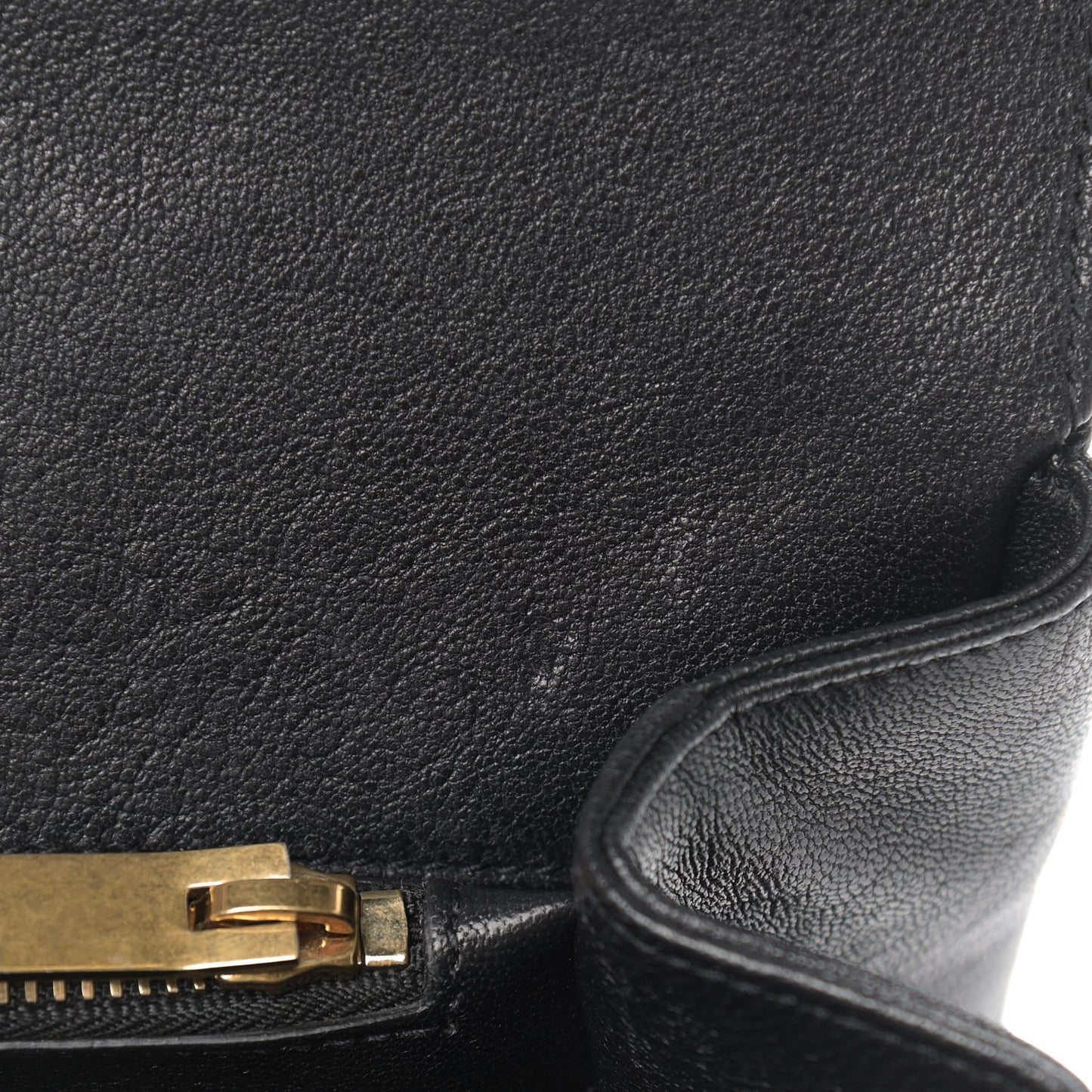 Sheepskin Matelasse Chevron Monogram Large College Satchel Black