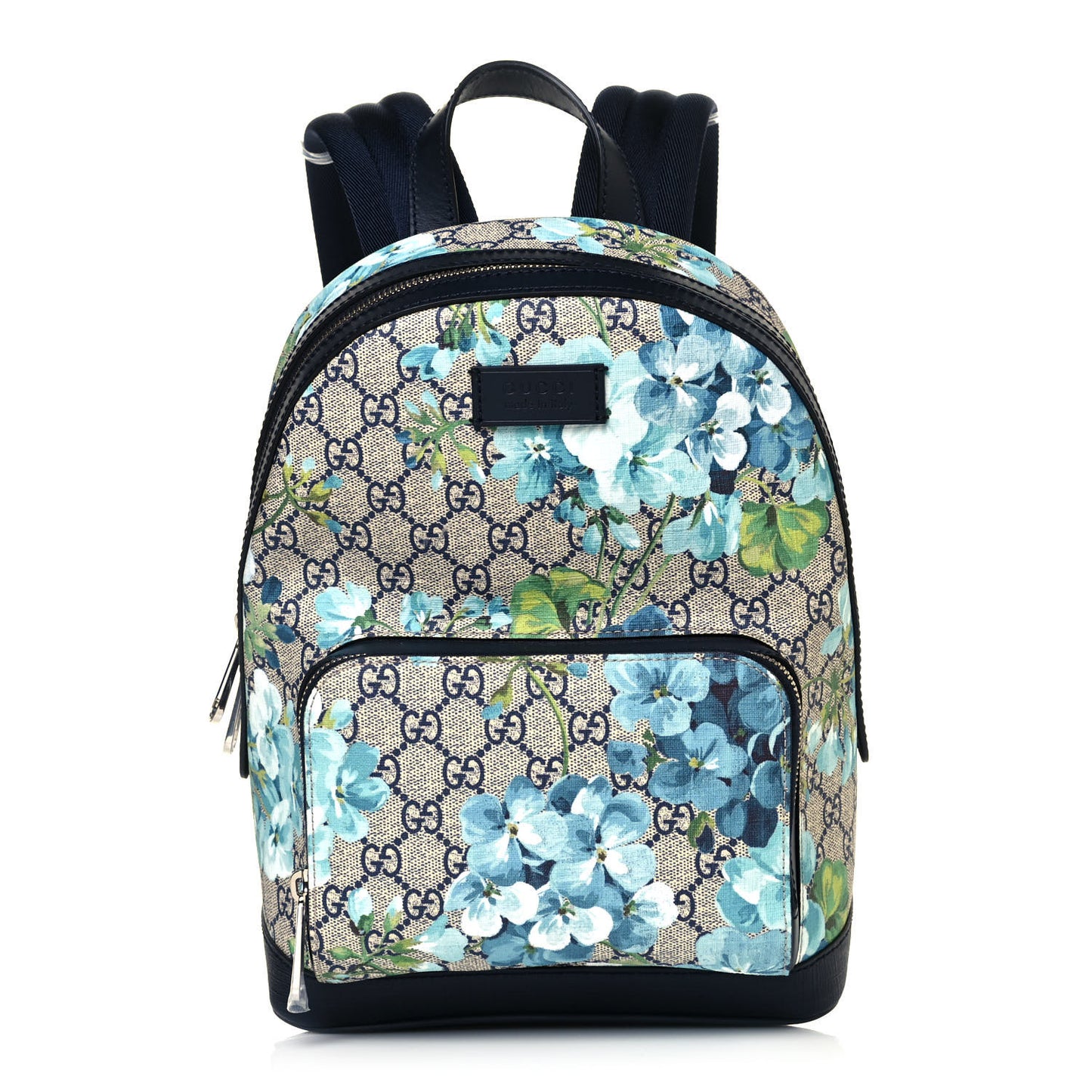 GG Supreme Monogram Blooms Small Day Backpack Blue