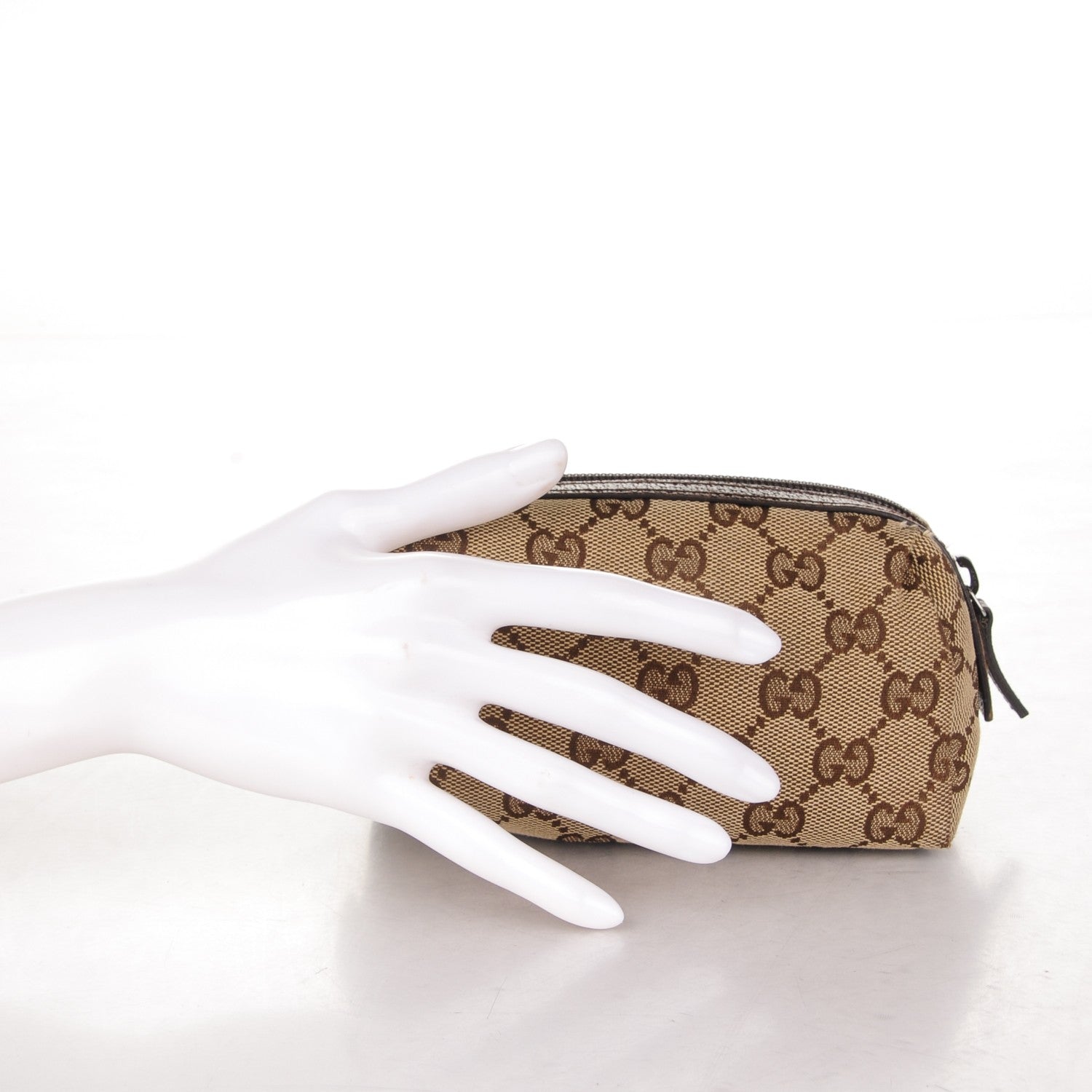 Gucci Monogram Small Balthus Cosmetic Case Beige Ebony Cocoa 2 of 7