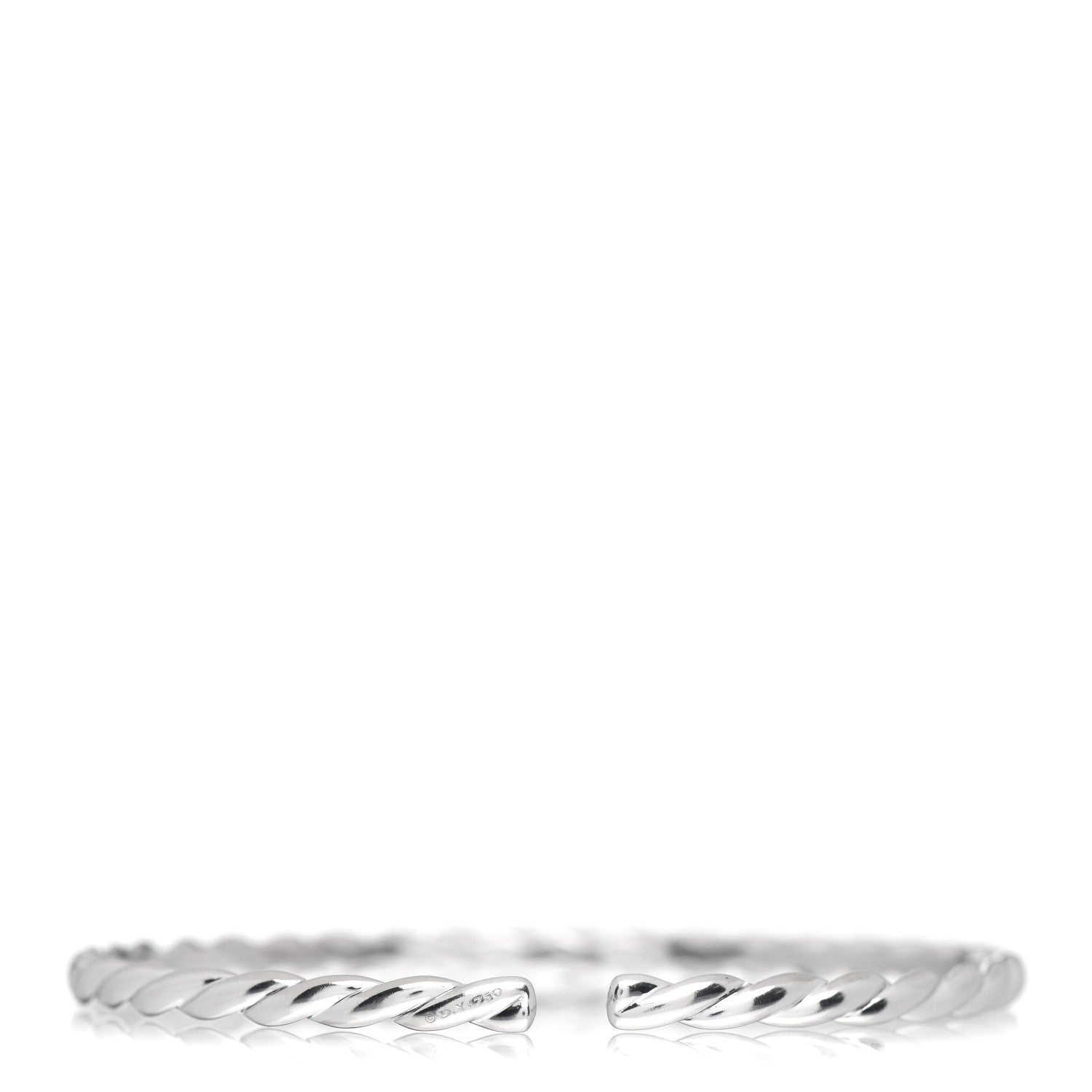 David Yurman 18K White Gold Diamond 3.5mm Paveflex Single Row Bracelet 3 of 4