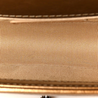 Chanel Metallic Crumpled Calfskin Quilted Gripoix Small Boy Flap Bronze 4 of 9