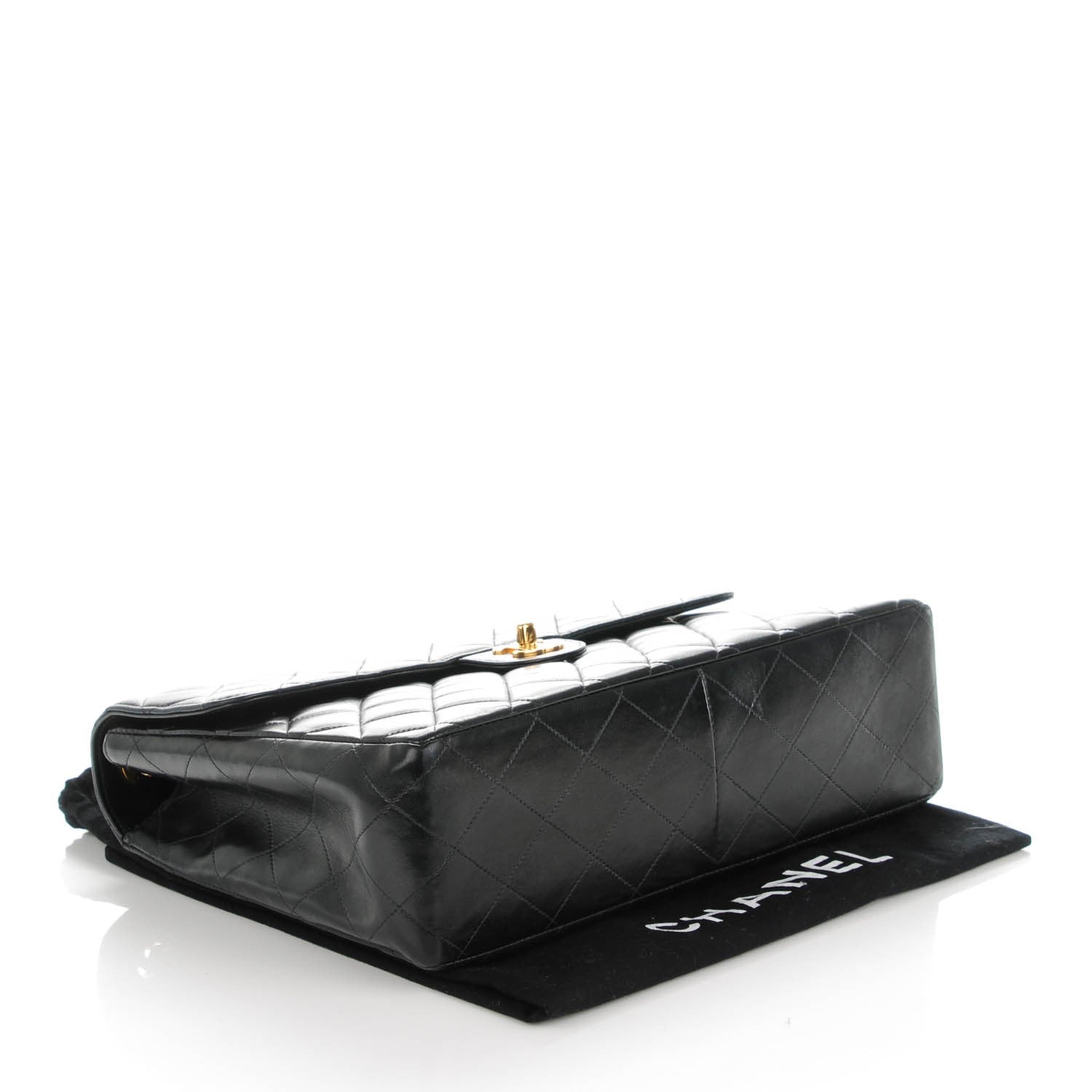 Chanel Lambskin Quilted Jumbo Single Flap Black 4 of 12