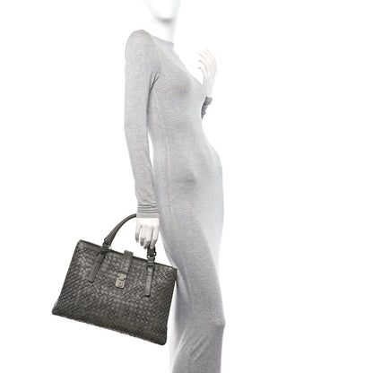 Bottega Veneta Nappa Intrecciato Stitched Medium Roma Tote Grey 2 of 13