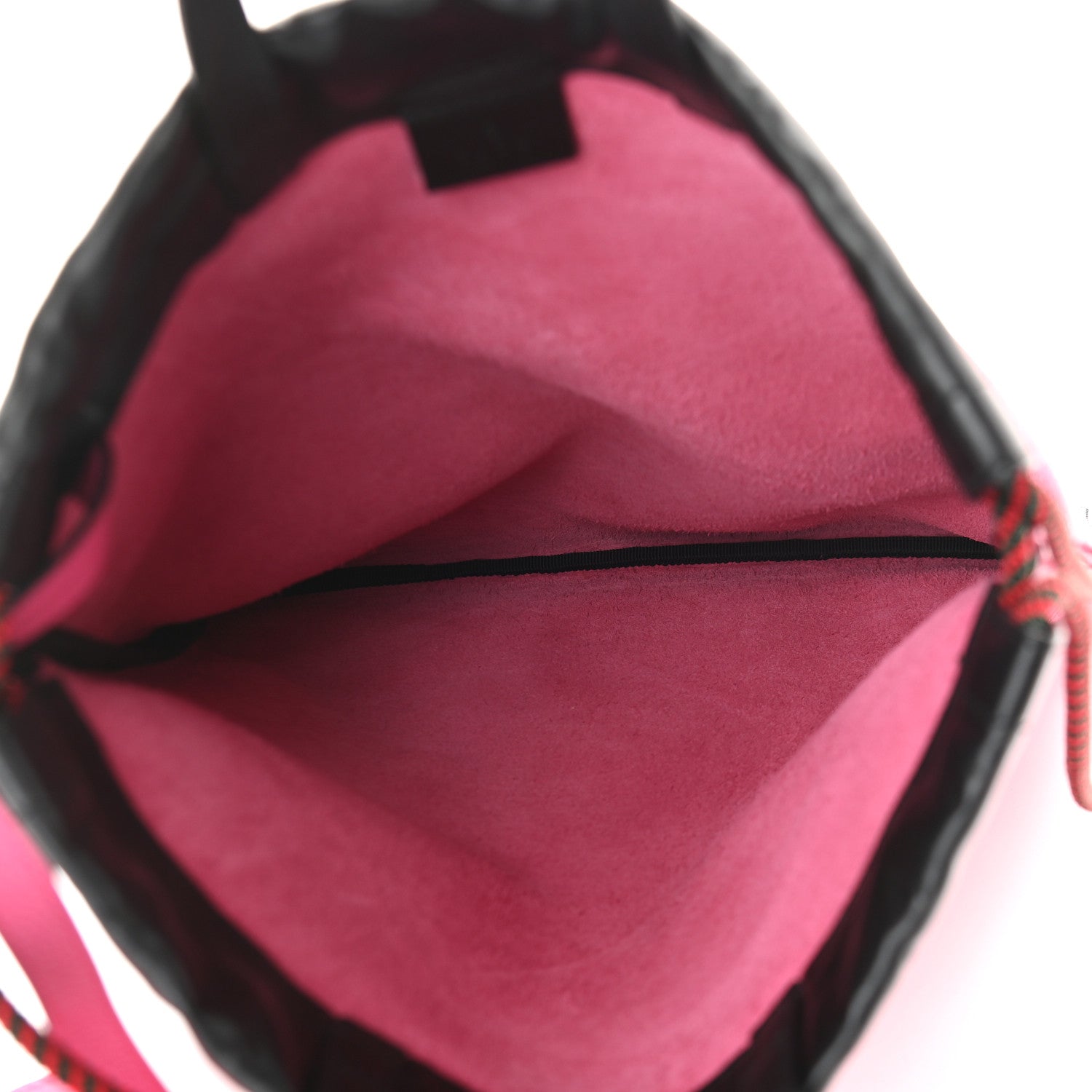 Gucci Grained Calfskin Logo Drawstring Backpack Box Pink Green Black 8 of 11