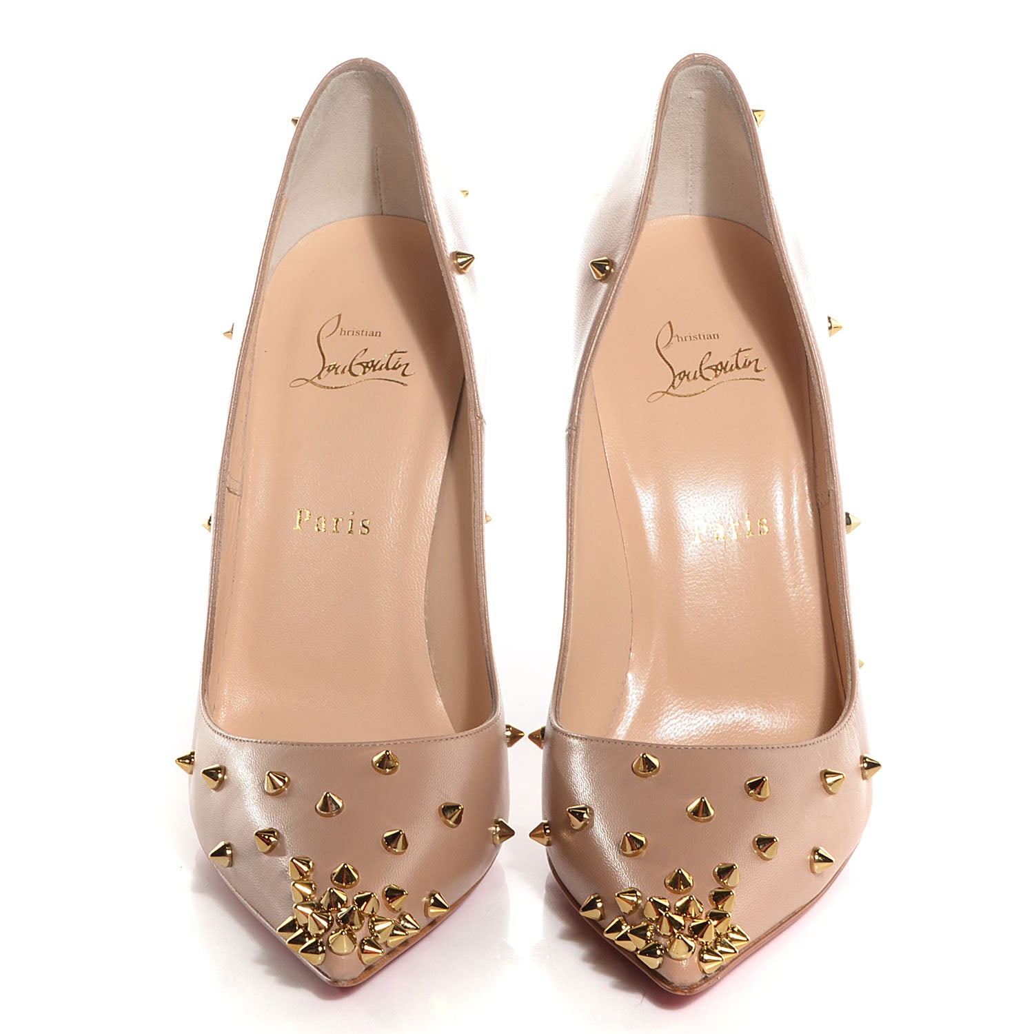 Christian Louboutin Kid Degraspike 120 Pumps 41 Nude 2 of 7