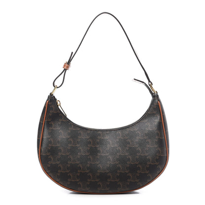Celine Triomphe Canvas Calfskin Ava Shoulder Bag Tan 1 of 10