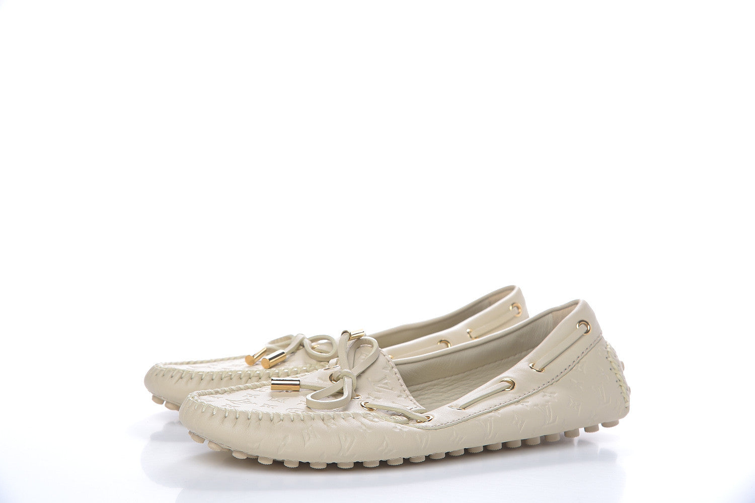 Louis Vuitton Monogram Embossed Gloria Loafer 36.5 Ivory 3 of 8