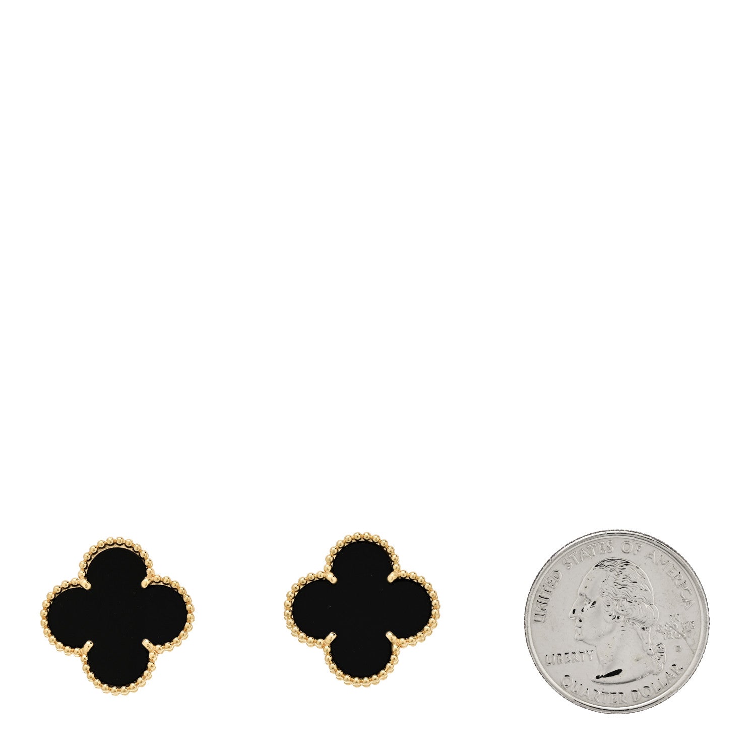Van Cleef & Arpels 18K Yellow Gold Black Onyx Magic Alhambra Earrings 2 of 4