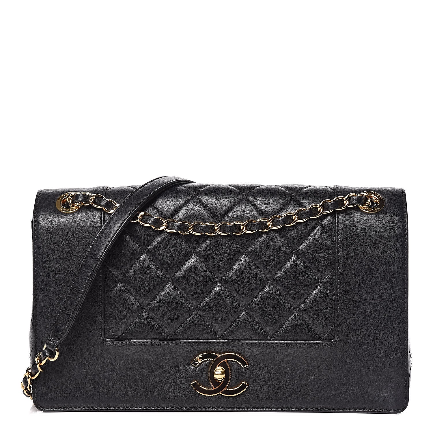 Chanel Sheepskin Quilted Vintage Mademoiselle Flap Black 1 of 17