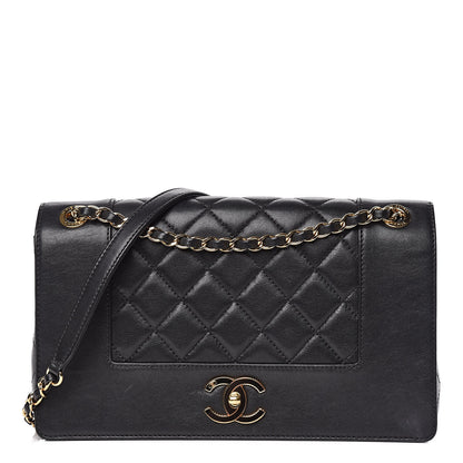 Chanel Sheepskin Quilted Vintage Mademoiselle Flap Black 1 of 17