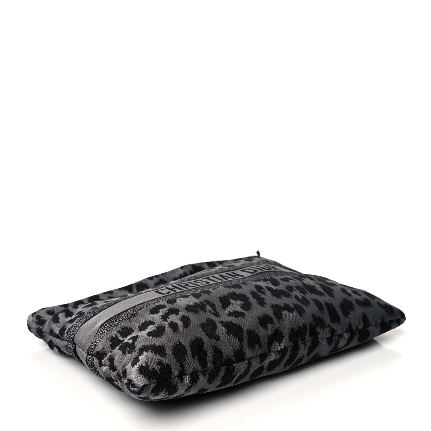 Christian Dior Canvas Embroidered Mizza Diortravel Zipped Pouch Black Grey 4 of 8