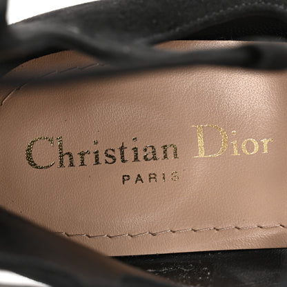 Christian Dior Suede Dioriver Lace Up Espadrille Wedges 38 Black 8 of 10