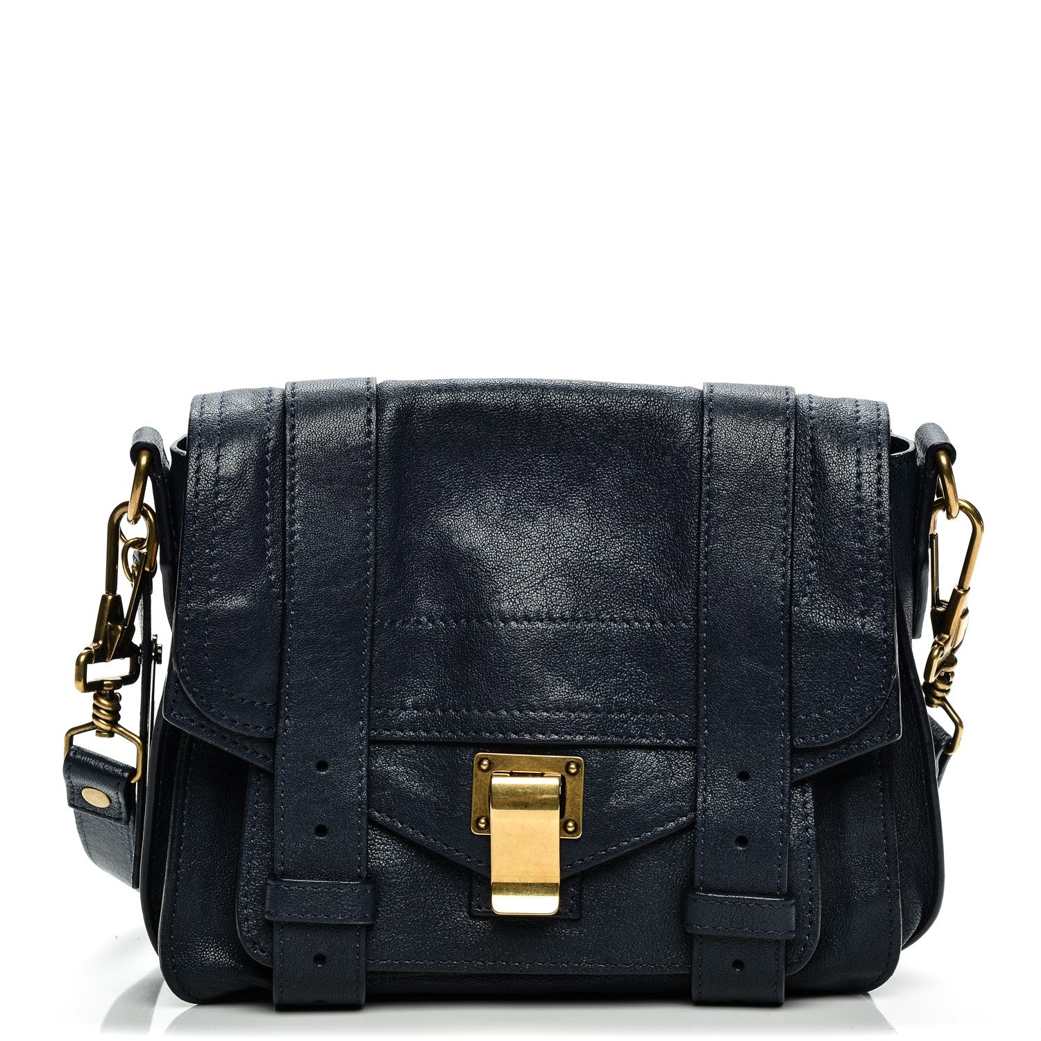 Proenza Schouler Lambskin PS1 Mini Pouch Messenger Midnight 1 of 8