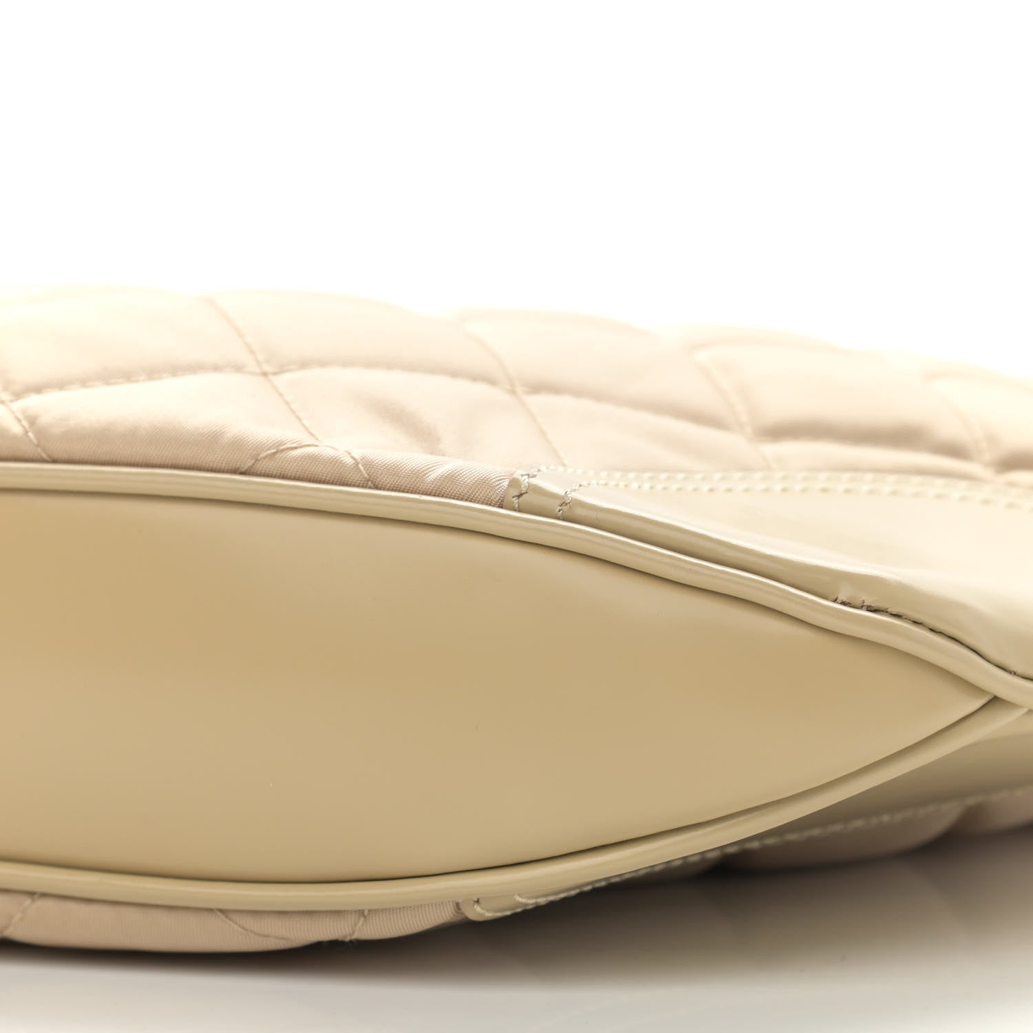 Burberry Nylon Quilted Patent Brook Hobo Beige 4 of 11